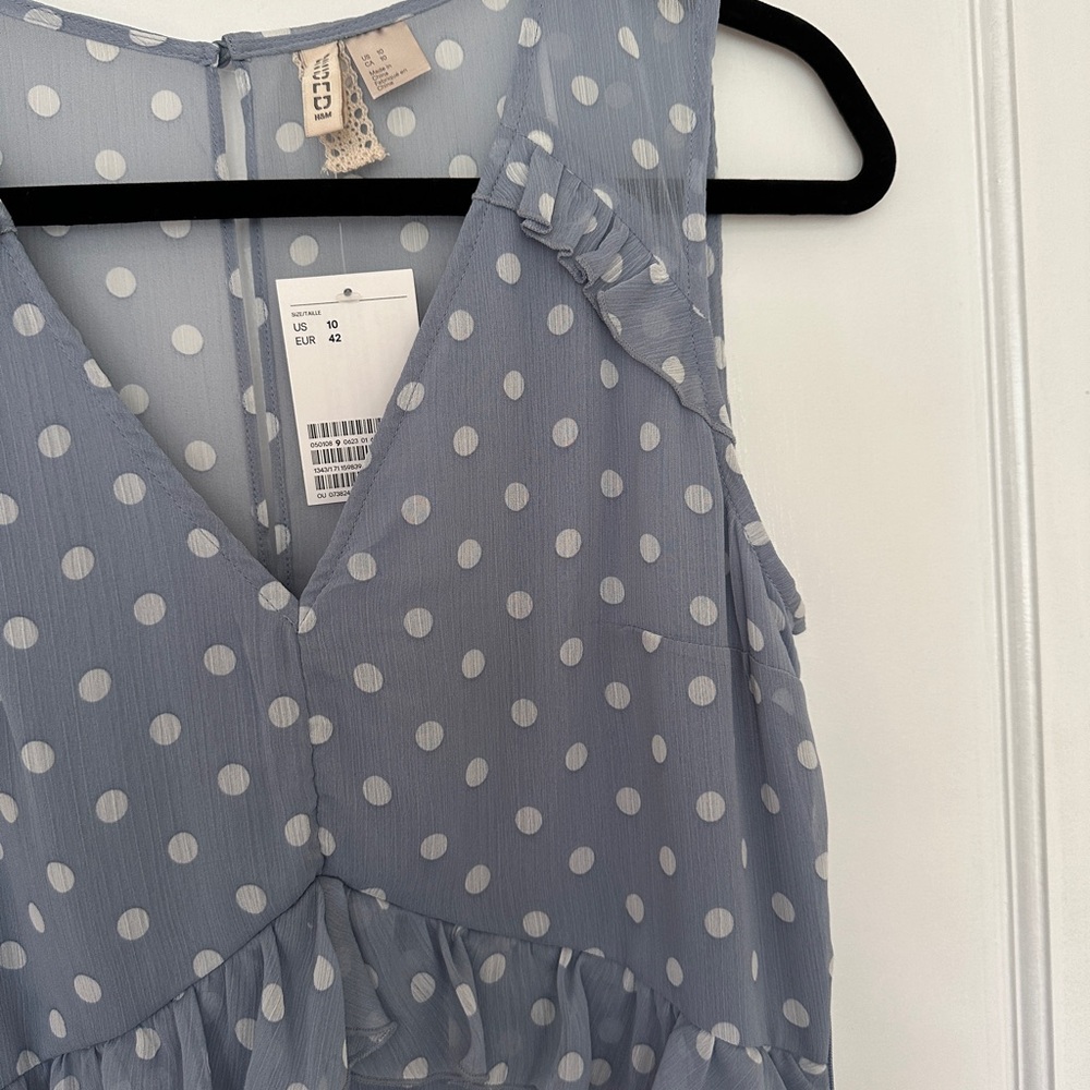H&M Blue Polka Dot Mini Dress